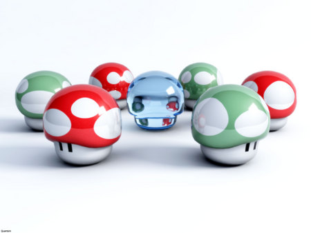 3d Mushrooms from Mario