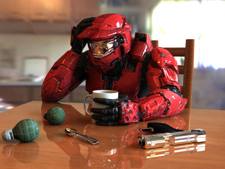 Master Chief Drinking Coffee